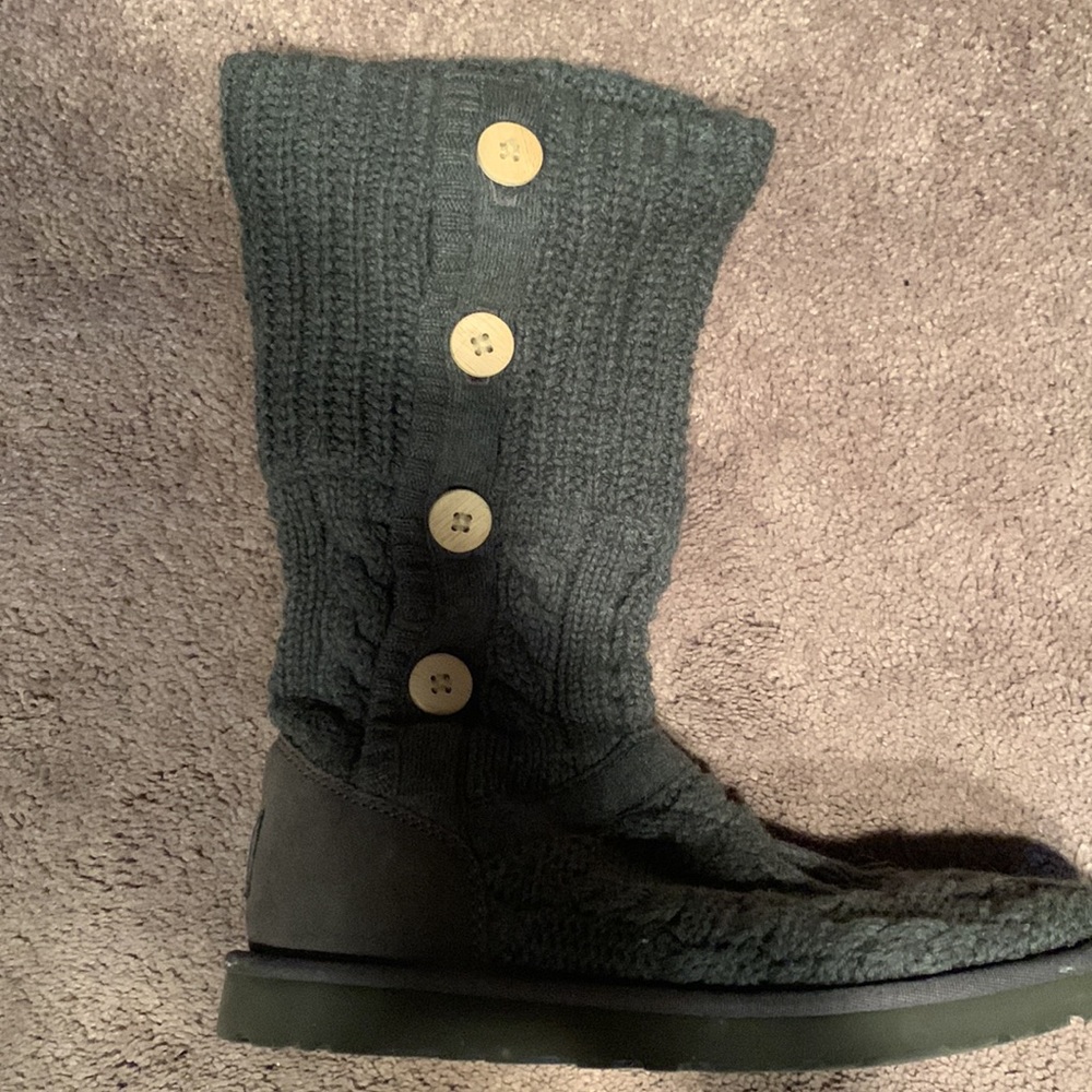 UGG gray knit sweater booties mid calf height - Picture 3 of 9